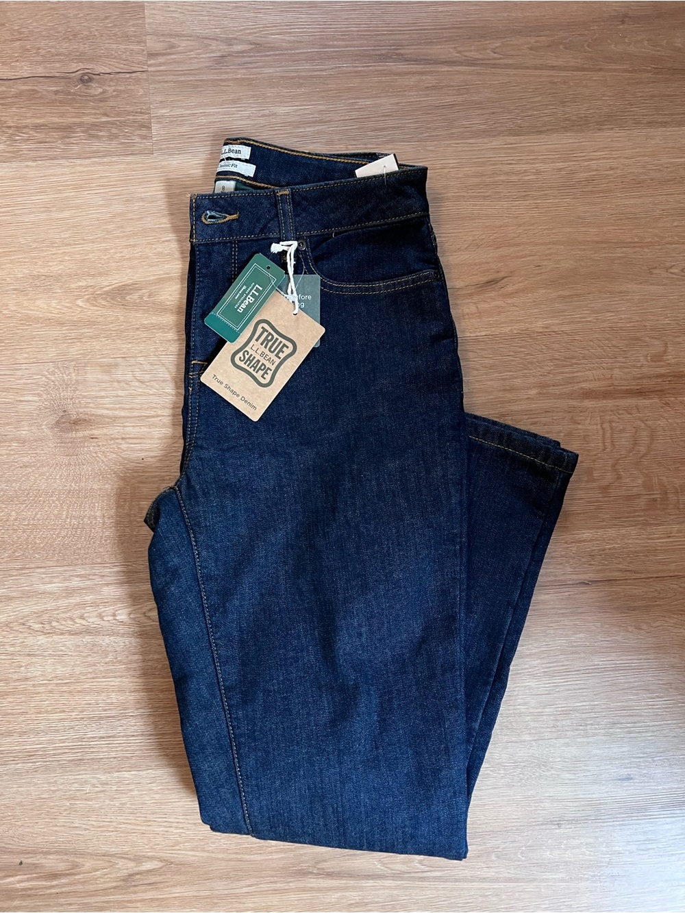 L.L. Bean Women’s Lined Jeans in Dark Blue Denim